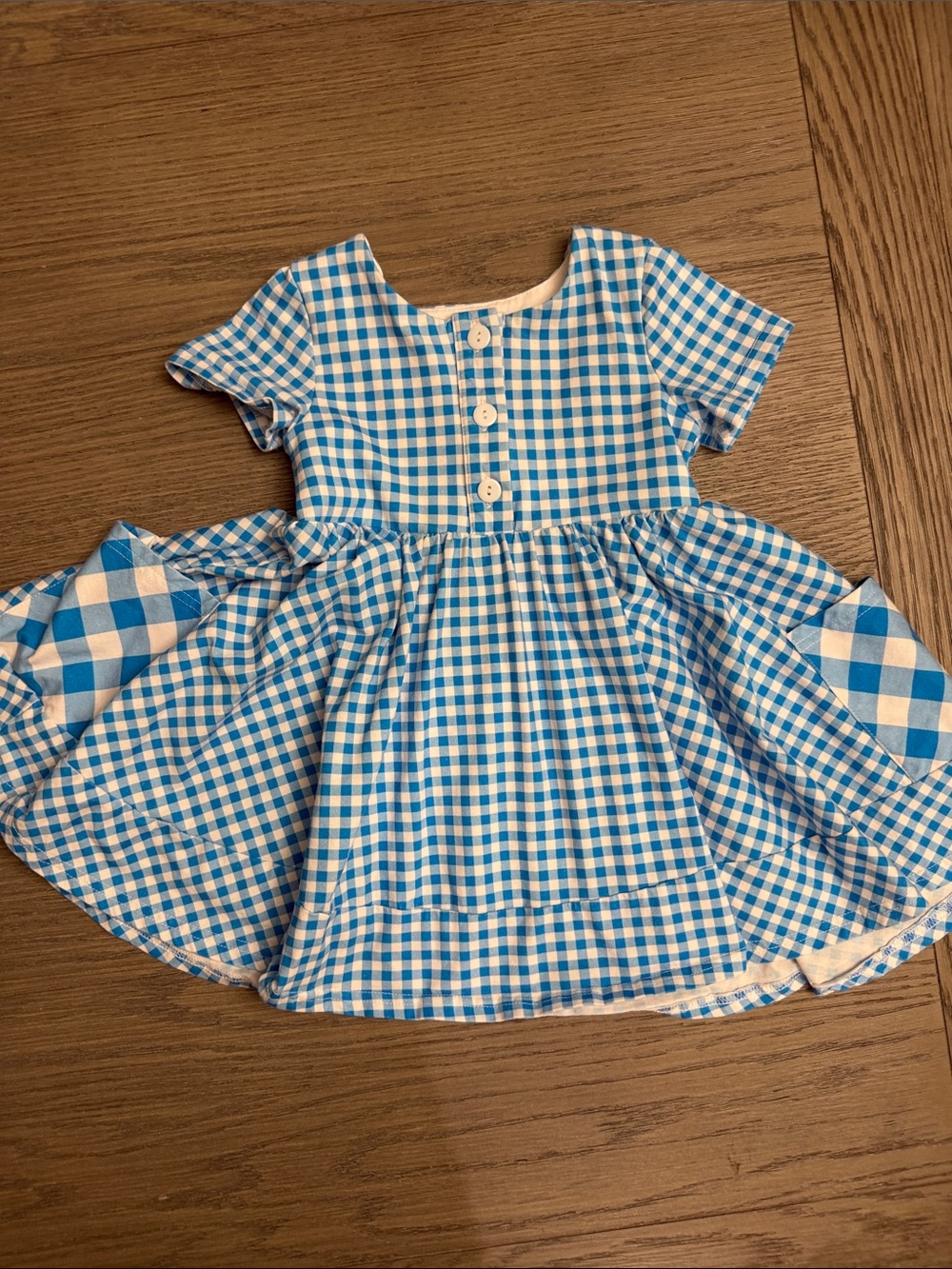 SweetHoney 4T Blue Gingham Button-Front Dress